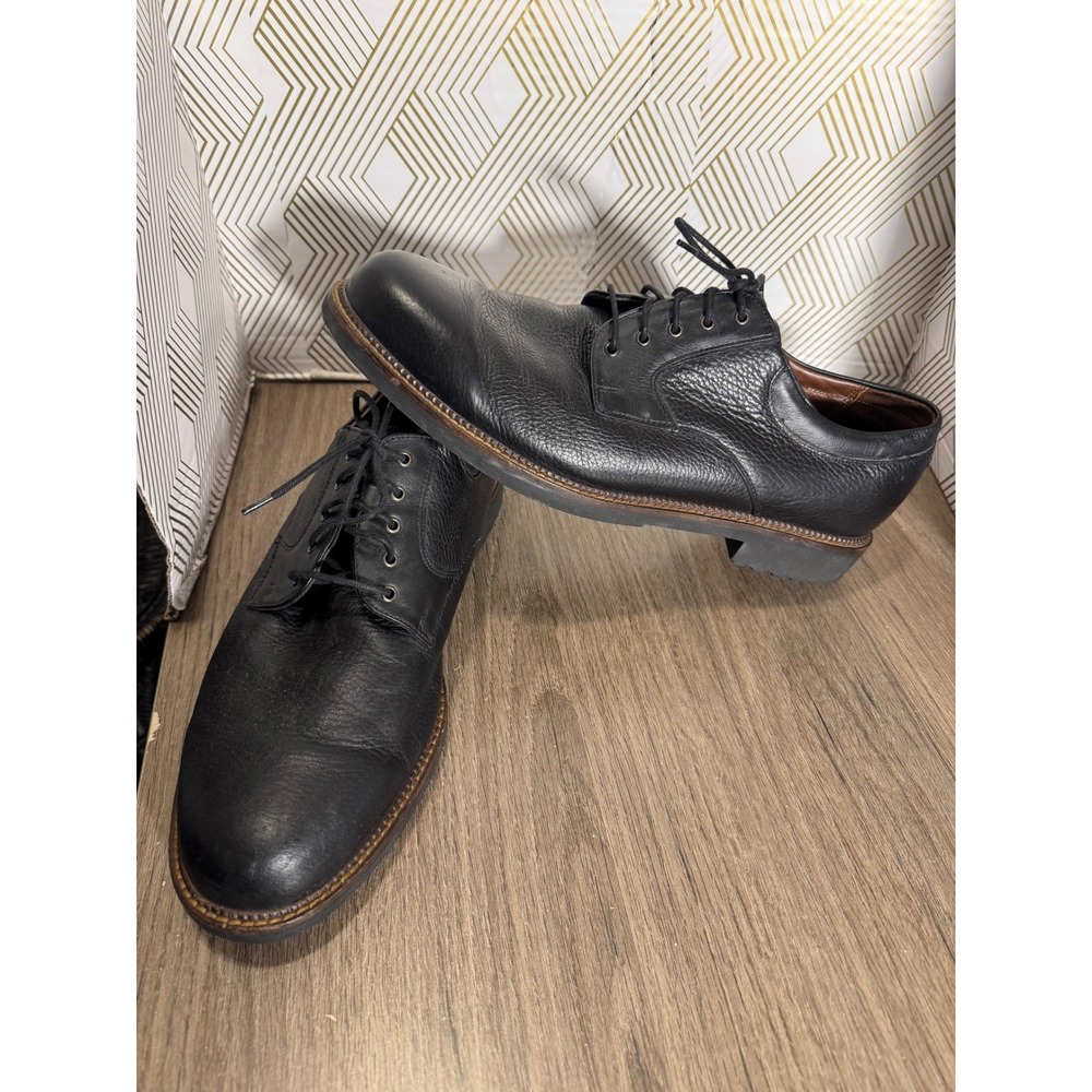 Neil M Mens Black Pebbled Leather Lace‎ Up Dress Shoes USA Made size 13 D